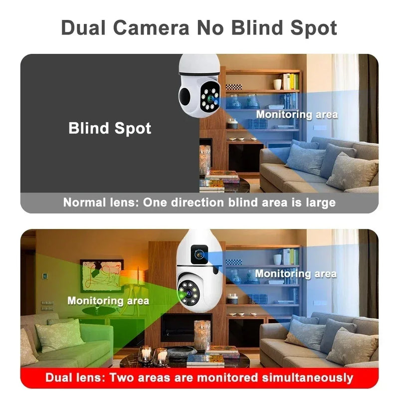 8MP E27 Bulb Surveillance WIFI Camera Human Tracking Full Color Night Vision Automatic Zoom Indoor Security Monitor Wifi Camera