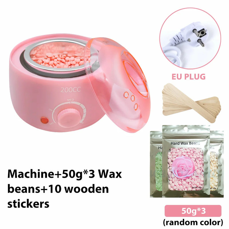 200CC Wax Heater Warmer Hair Removal Machine For Hand Foot Body SPA Epilator Paraffin Wax Pot +Wax Beans + Wood Sticks