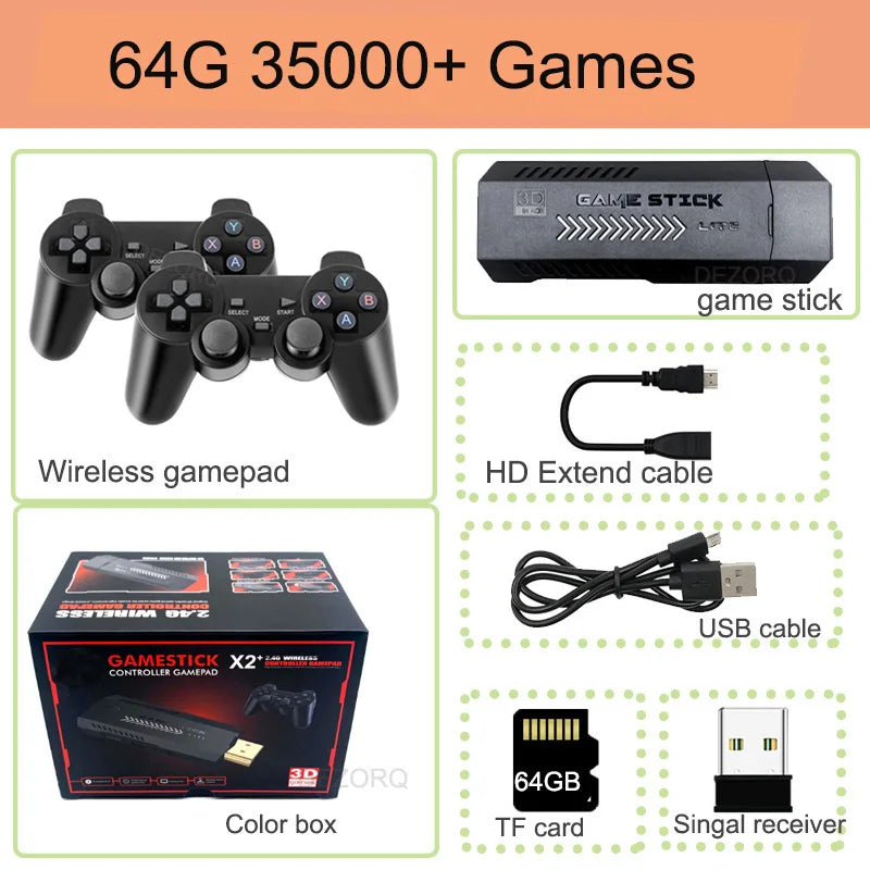 Game Stick X2 Plus Video Game Console 4K 40000 Games GD10 Plus Double Wireless Controller Gamestick Retro Games Consola