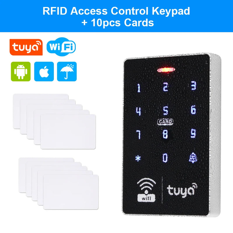 WiFi Tuya Access Control Keypad IP68 Waterproof Access Controller RFID Keyboard APP Remote Unlocking Door Opener System Outdoor