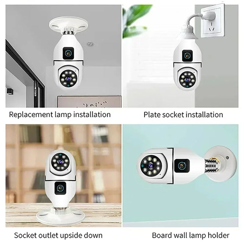 8MP E27 Bulb Surveillance WIFI Camera Human Tracking Full Color Night Vision Automatic Zoom Indoor Security Monitor Wifi Camera