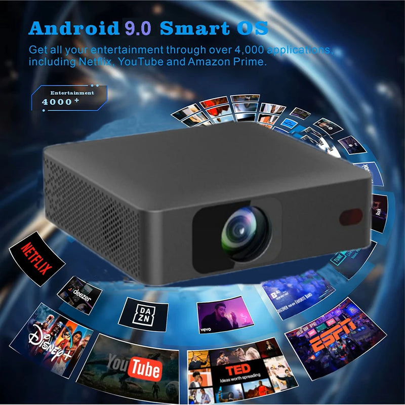 Smartldea Portable LED Projector 720P Android 9.0 Mini Smart Home Cinema Proyector Digital Video Game Beamer