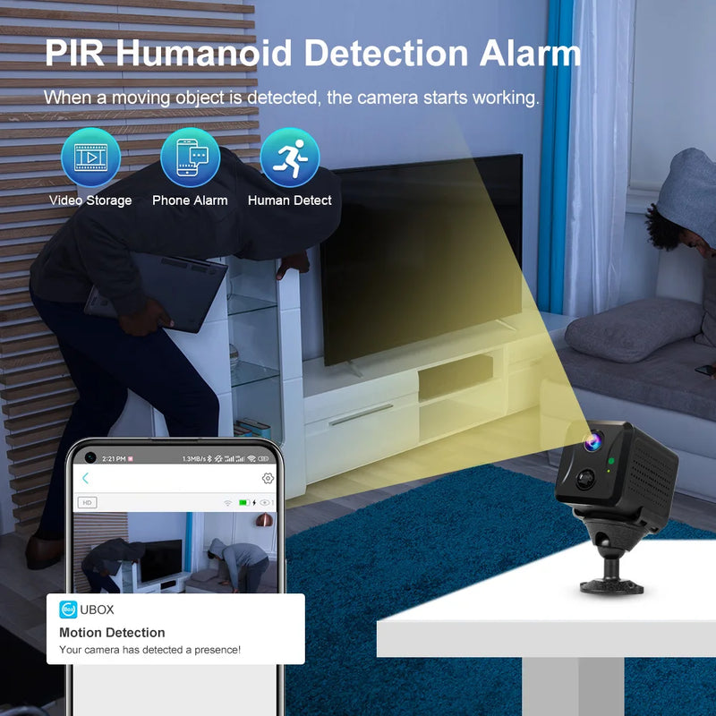 LS VISION 5MP 4G Mini Camera Wirelsess Indoor WiFi PIR Human Detectioon Security Surveillance Camcorder Video Recorder Ubox App