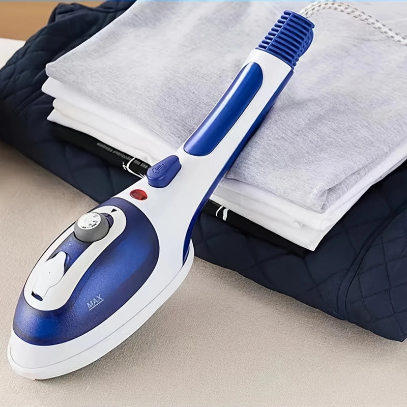 Compact 800W Travel Iron & Handheld Garment Steamer – Adjustable Temp, High-Pressure, Portable Fabric Care,  Plug