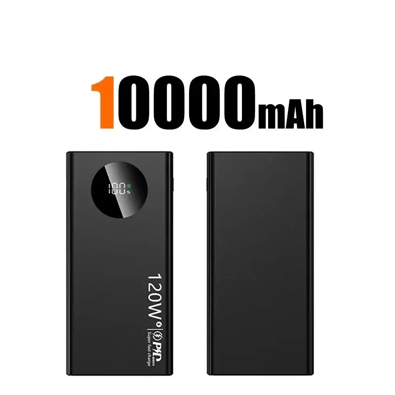 Large Capacity Mobile Power Bank, 20000mAh, 120W, Fast Charging, Portable Battery Charger for iPhone, Samsung, Huawei, Xiaomi