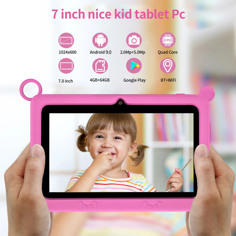 New 7 Inch WiFi Kids Tablets Cartoon Pattern Quad Core 4GB RAM 64GB ROM Android Learning Education Games Tablet Children's Gifts