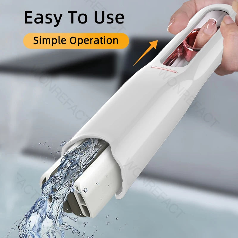 Portable Hands-free Lazy Sponge Mop Home Mini Lazy Desktop Glass Cleaning Tool Bathroom Toilet Crevices Handheld Cleaning Mop