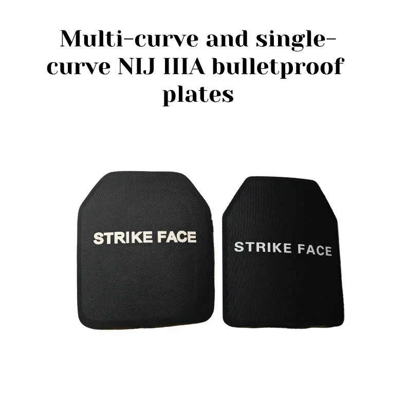 A pair of NIJ IIIA UHMWPE bulletproof plates, two Level 3A lightweight design tactical vest armor plates ballistic plates