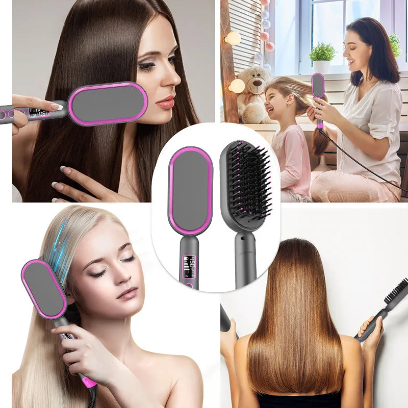 Electric hair brushes hair straightening comb and styling small home set