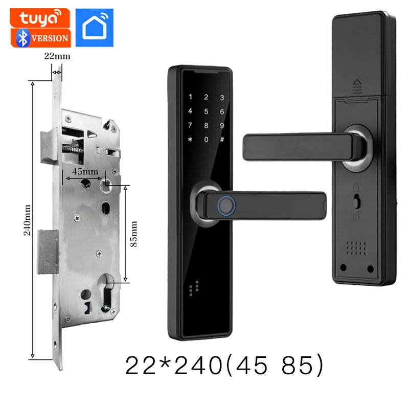 PHIPULO Tuya Bluetooth Electronic Door Lock Work with Digital Smart Lock App Remote Unlocking Digital Door Lock 2024 New