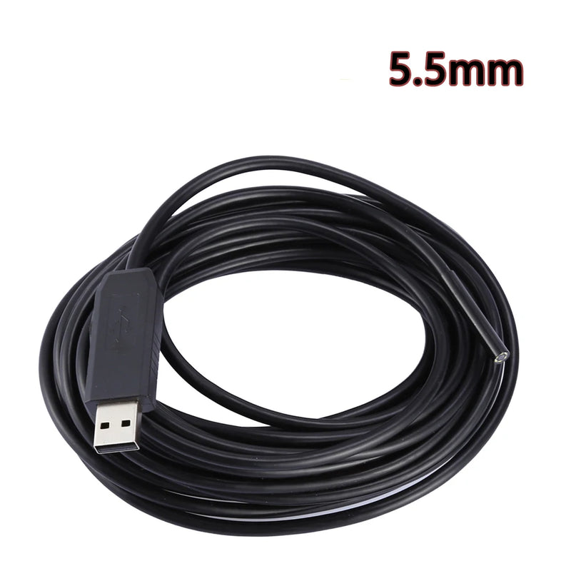 USB Cable Endoscope Camera HD USB Borescope Snake Camera IP67 Waterproof Inspection Camera For PC Windows Macbook