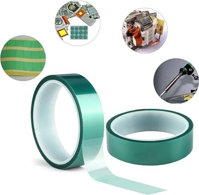 1/3/5pcs PET Film Tape 3mm ~ 100mm Green High Temperature Heat Resistant PCB Solder SMT Plating Shield Insulation Protection