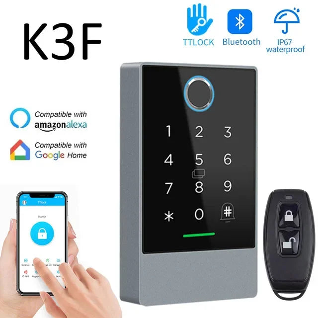 TTLOCK K3/K3F Fingerprint Access Control Door System Opener for Intercom Nfc Bluetooth Electric Gate Keypad 13.56Mhz RFID Card