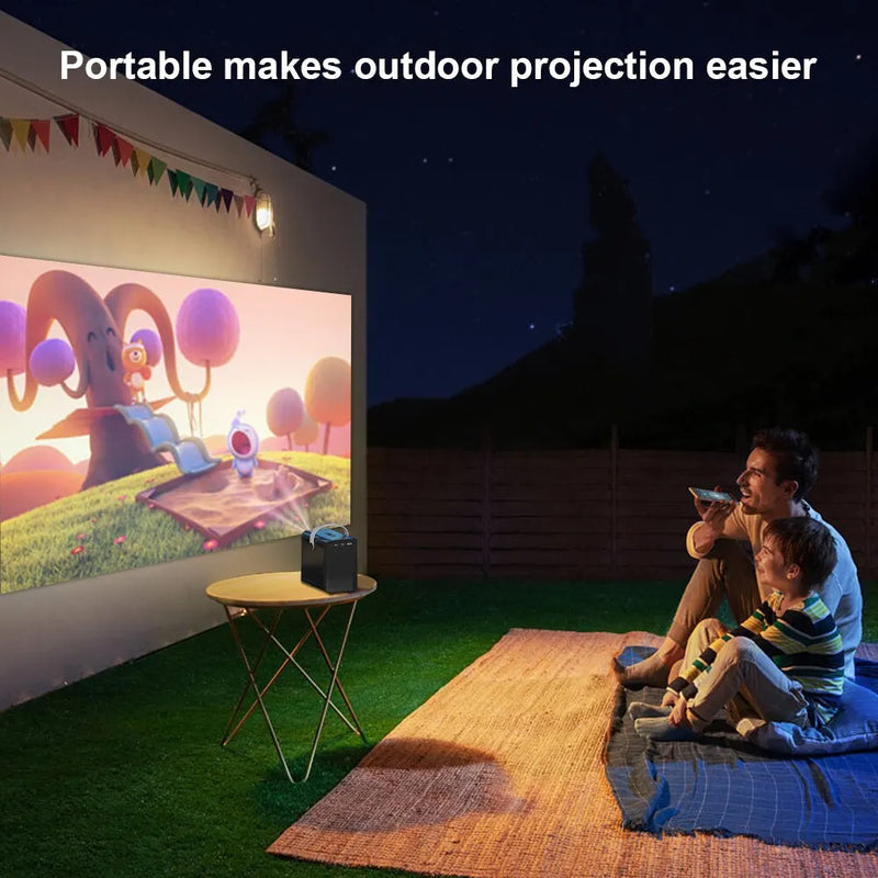 HONGTOP Android Smart Mini Projector 300ANSI Lumen Portable Projector 4K with WIFI Bluetooth 1080P Home Movie Theater Beamer