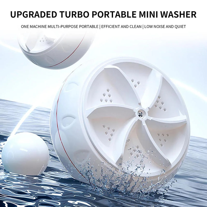 Portable Mini Ultrasonic Washer for Baby Clothes Turbo Washing Machine High Power Underwear Socks Business Travel USB Washer