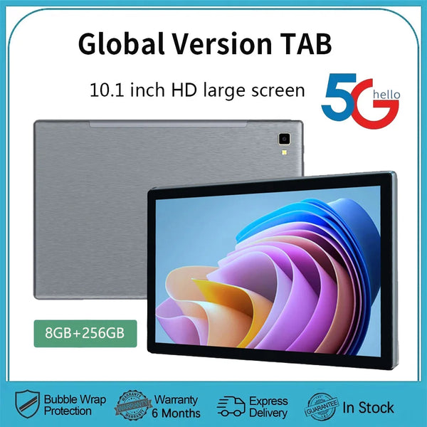 2024 Global Version 5G WiFi Tablets 10.1 Inch 4G LTE Phone Call Dual SIM Dual WiFi Octa Core 8GB RAM 256GB ROM Education Tablet