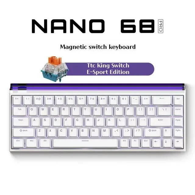 Madlions NANO 68/68 PRO Magnetic Axis Keyboard TTC Axis Type-C RGB 8000HZ Adjustable 0 Dead Zone RT 0.01 Esports Gaming Keyboard