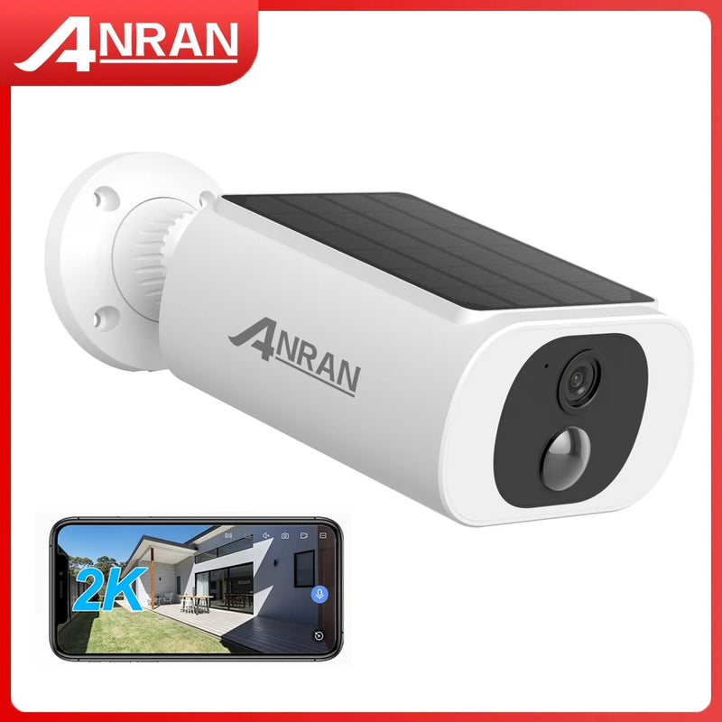 ANRAN Outdoor Solar Security Camera with Battery 3MP 2.4G WIFI Camera Battery Cloud Storage Color Night Vision Can't Add NVR