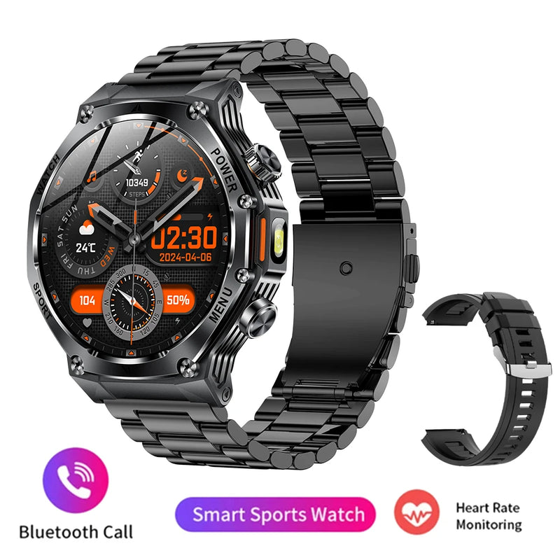 2024 Men's Smart 5.2 Bluetooth Call One Click Connection Watch IP67 Waterproof 800mAh Battery Android iOS Universal Smart Watch