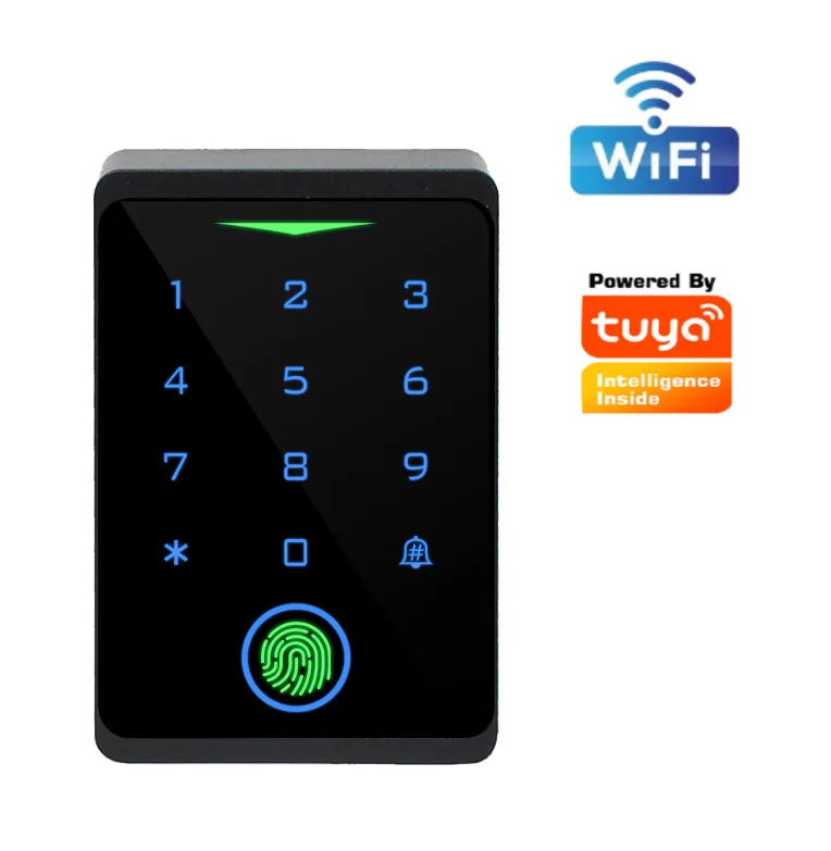 Tuya wifi 2.4G Standalone access control 125KHZ ID waterproof IP66 Wiegand 26 bits output fingerprint unlock support 1000 users