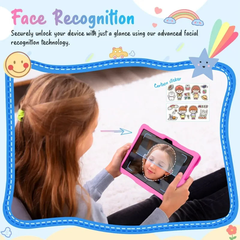 Kinstone Kids Android12 Tablet 10.1 Inch 6000mAh 3GB+32GB Education PC Safety Eye Protection Screen Tablets Parental Lock Tablet