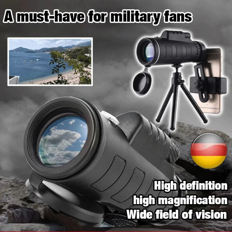 Shimmering High Power Binoculars Outdoor Single Eye HD Night Vision with Cell Phone Telescope