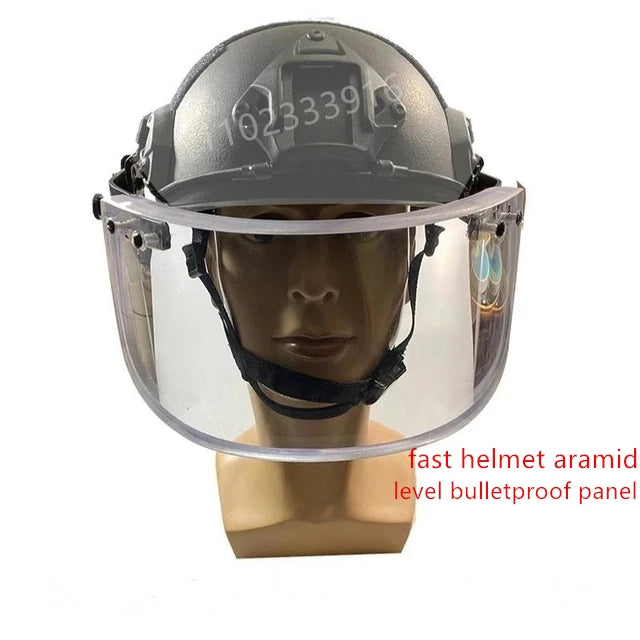 Bulletproof helmet mask Mickey helmet with secondary bulletproof mask face screen head-mounted glass explosive-discharge protect