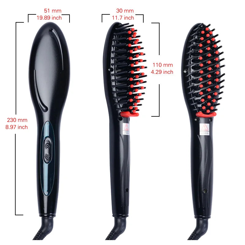 New Professional Electric Hair Straightener Comb Hair Brush Straightening Irons EU/ US/ UK/AU Plug