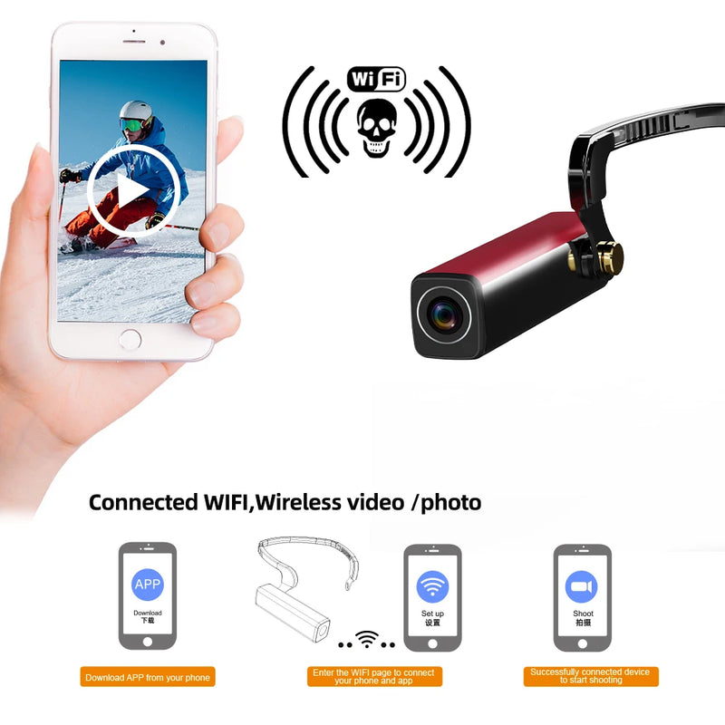 Vandlion A33 HD 1080P Action Camera Support 256G Sports DV 2300mAh Video Recording Camcorder Small Head Mounted Wireless Camera