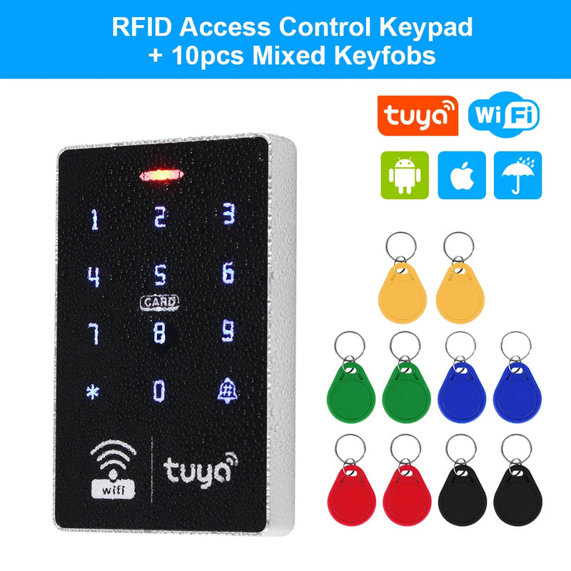 WiFi Tuya Access Control Keypad IP68 Waterproof Access Controller RFID Keyboard APP Remote Unlocking Door Opener System Outdoor