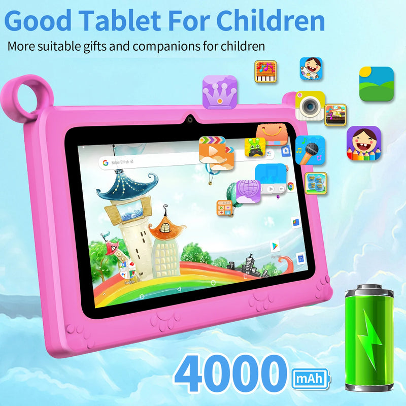 New version 7-inch mini Children's Tablet with 4GB RAM, 64GB ROM, Drawing and Learning, Android 13.0, 4000mAh PC Tablet