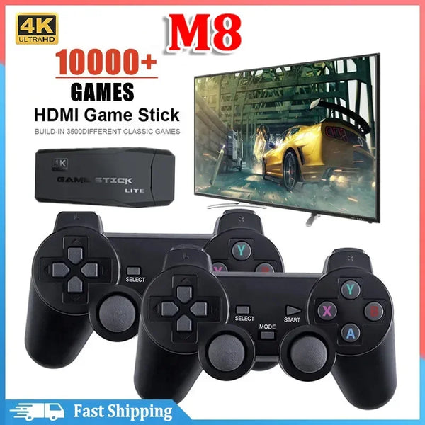 Video Game Sticks Console 2.4G Dual Wireless Controller Game Stick 4K 10000 Games 64GB Retro Game for DropShiopping Xmas Gift