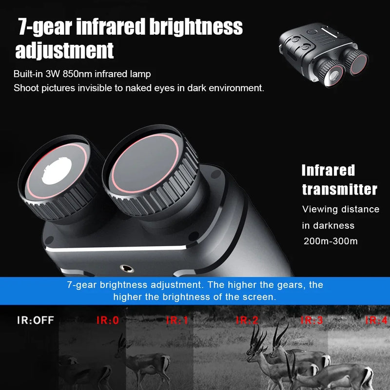 Night Vision Goggles 2.4” LCD Display Infrared Binoculars with 10X Digital Zoom 1080P Night Vision Goggles