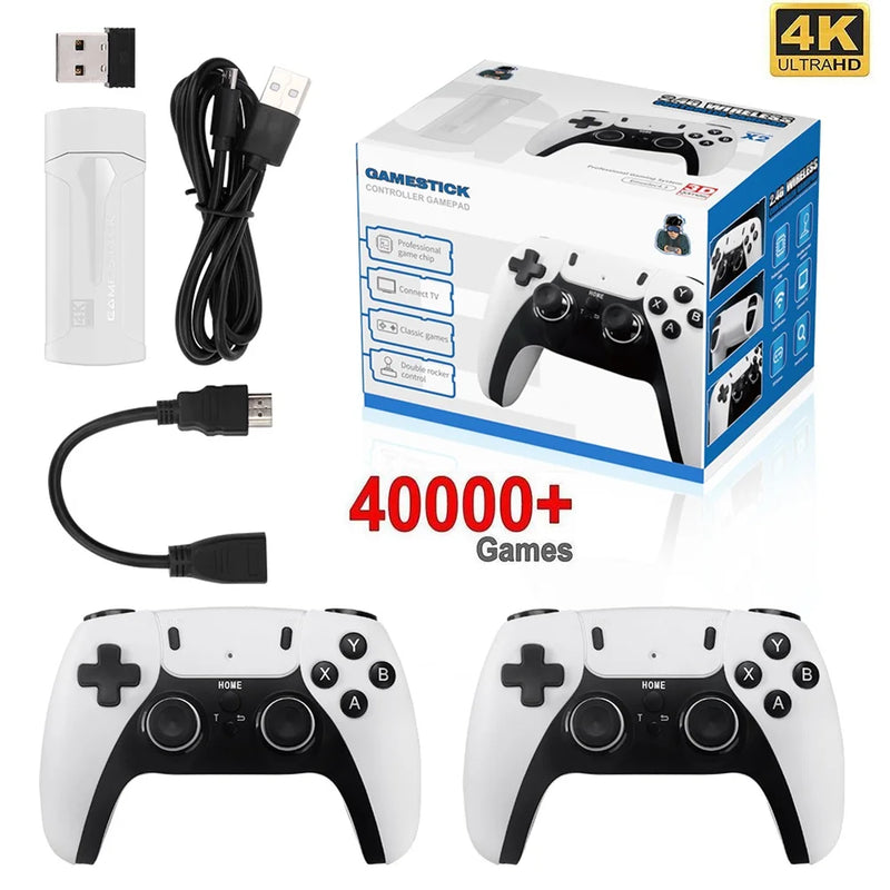 M8 Plus 256G 40000+ Games Video Game Console 2.4G Wireless Controller Emuelec 4.3 System 4K HD Retro Game Stick for PS1/GBA/N64