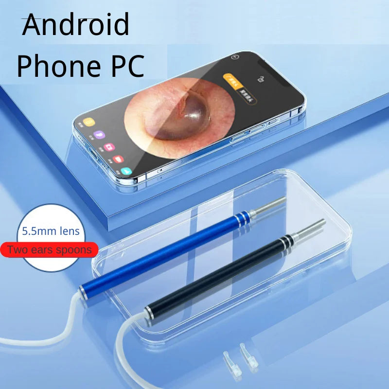 Ear Endoscope 3 in 1 5.5MM HD Visual USB Otoscope Ear Wax Cleaning Inspection Camera Tools for Android Phone PC