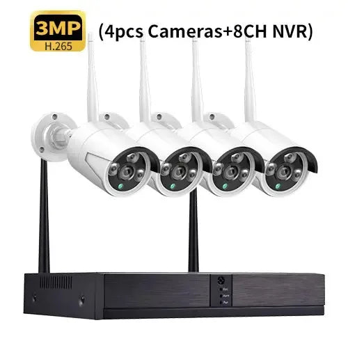 Gadinan 8CH 3MP Wireless NVR Kit Face Detect H.265+ Security System Outdoor Audio Wifi IP Camera Video Surveillance CCTV Camera