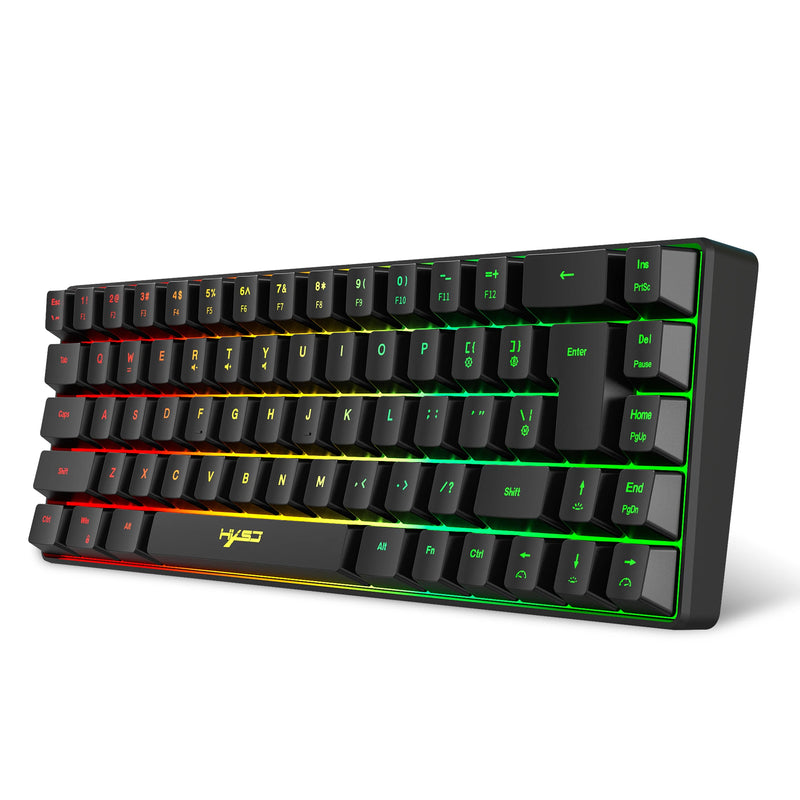 HXSJ V200 Wired K68 RGB Streamer Mini Gaming Keyboard 19-Key Conflict-Free Membrane Keyboard but Mechanical Feel for Game/Office