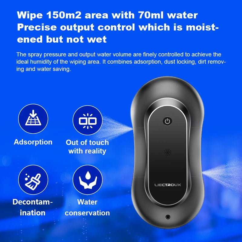 Window Cleaning Robot Liectroux YW810, Dual Water Spray,Smart Memory,Home Glass Window robot vacuum Cleane,APP&Remote Control