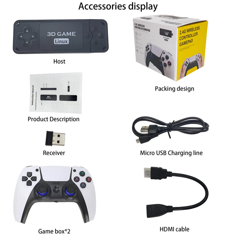 U9 PRO Game Console HDMI HD 2.4G Wireless TV Game Console 3D God of War PSP Iron Boxing 6 P5 Wireless Controller Game Stick