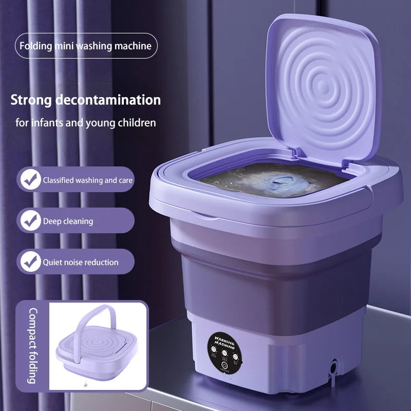 Xiaomi 8L Small Folding Washing Machine Portable Washing Machine Automatic Modes Laundry Clothes Laundry Bucket Washing Machine