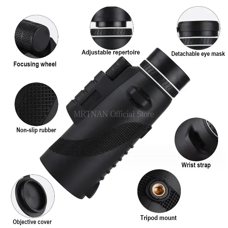 80X100 HD Zoom Powerful Binoculars Long Range Portable Professional Telescope Monocular Low Night Vision for Hunting