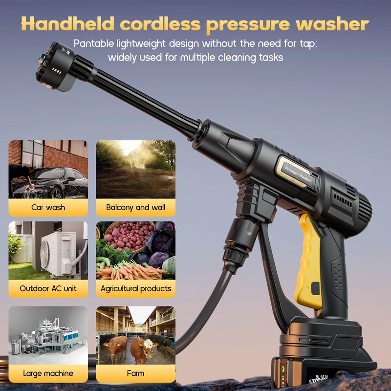 Turpow New Cordless High Pressure Car Wash Washer Gun Long Water Pipe For Makita 18V Battery Water Gun Wash Cordless Machine