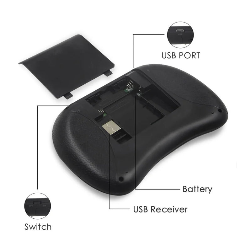 i8 Mini Wireless Battery Keyboard 2.4GHz English Language Air Mouse With Touchpad Handheld for Laptop Android TV Box PC