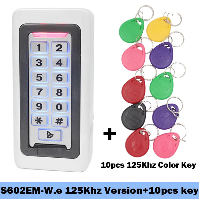 IP67 Waterproof 2000 User Backlight Metal Keypad Lock RFID 125Khz Standalone Door Access Control Kits Wiegand 26 Output Reader