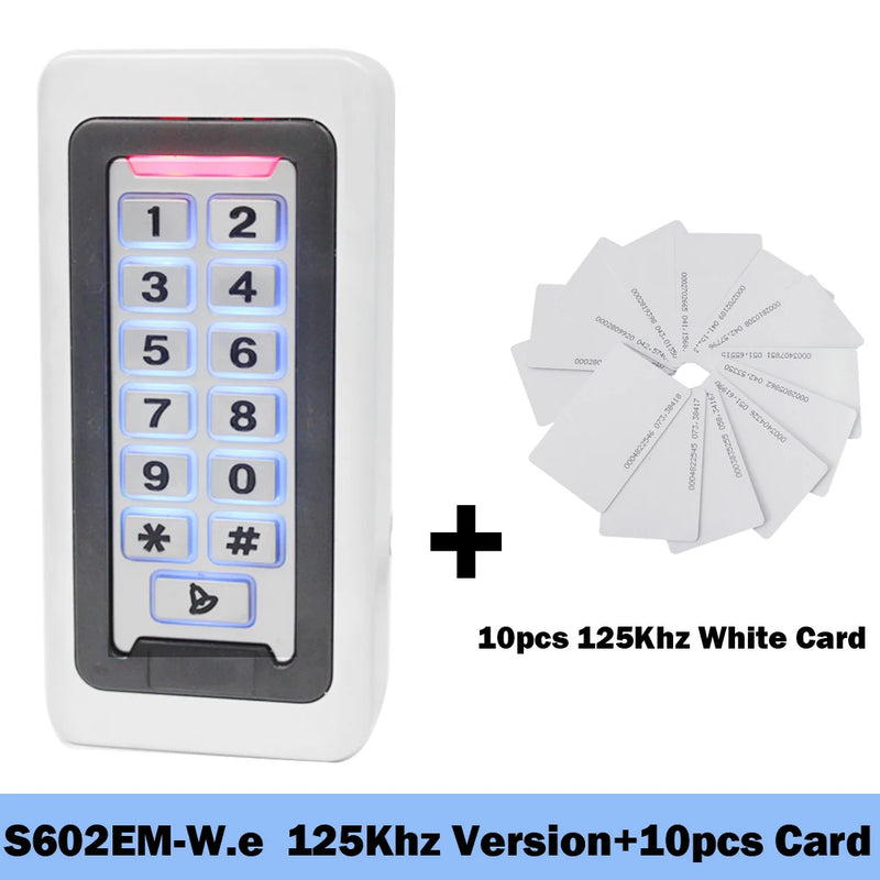 IP67 Waterproof 2000 User Backlight Metal Keypad Lock RFID 125Khz Standalone Door Access Control Kits Wiegand 26 Output Reader